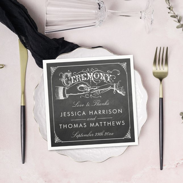 The Vintage Marriage Chalkboard Wedding Collection Napkins (Creator Uploaded)