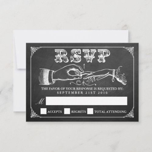 The Vintage Marriage Chalkboard Wedding Collection RSVP Card