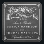 The Vintage Marriage Chalkboard Wedding Collection Square Sticker<br><div class="desc">Simple yet elegant, the vintage marriage chalkboard wedding collection is a stunning design which is perfect for any trendy wedding celebration. These stickers can be personalized for your special occasion and would make the perfect accessory for your wedding, bridal shower, engagement party, birthday party and many more special occasions. Add...</div>