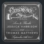 The Vintage Marriage Chalkboard Wedding Collection Square Sticker<br><div class="desc">Simple yet elegant, the vintage marriage chalkboard wedding collection is a stunning design which is perfect for any trendy wedding celebration. These stickers can be personalized for your special occasion and would make the perfect accessory for your wedding, bridal shower, engagement party, birthday party and many more special occasions. Add...</div>