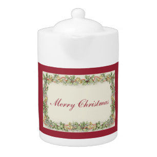 The Vintage Merry Christmas Tea Pot