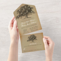 The Vintage Old Oak Tree Wedding Collection All In One Invitation