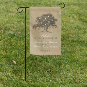 The Vintage Old Oak Tree Wedding Collection Garden Flag