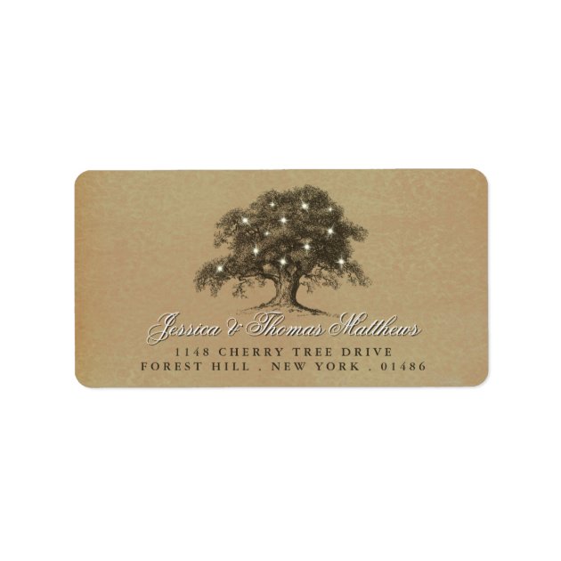 The Vintage Old Oak Tree Wedding Collection Label