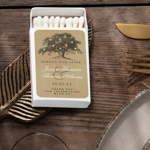 The Vintage Old Oak Tree Wedding Collection Matchboxes
