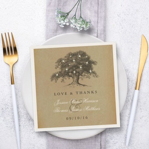 The Vintage Old Oak Tree Wedding Collection Napkins