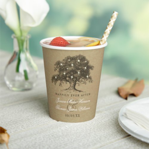 The Vintage Old Oak Tree Wedding Collection Paper Cups