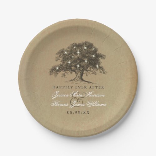 The Vintage Old Oak Tree Wedding Collection Paper Plates
