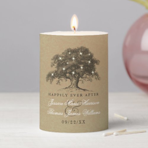 The Vintage Old Oak Tree Wedding Collection Pillar Candle