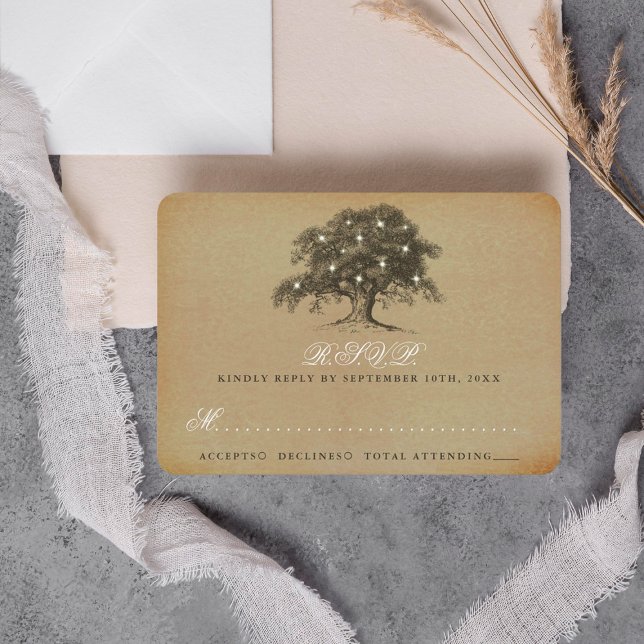 The Vintage Old Oak Tree Wedding Collection - RSVP (Creator Uploaded)
