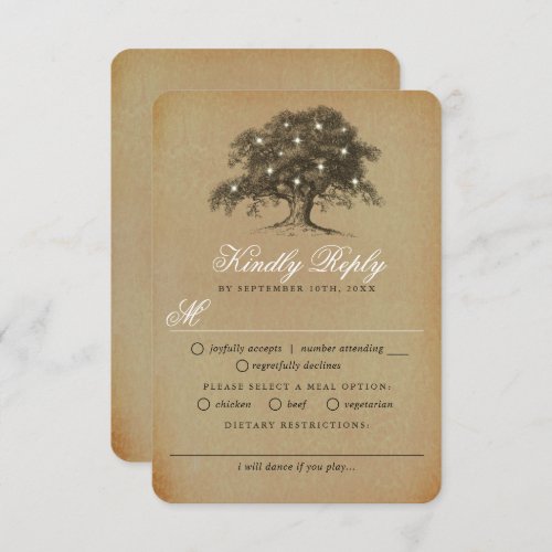 The Vintage Old Oak Tree Wedding Collection RSVP Card