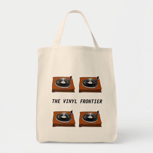 The Vinyl Frontier Tote Bag (Front)