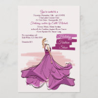 The Violet Gown Fashion Show Invitation