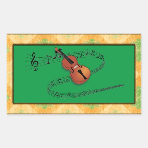 The Violin colorful design Rectangular Sticker