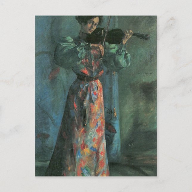 The violin player by Lovis Corinth Postcard (Front)