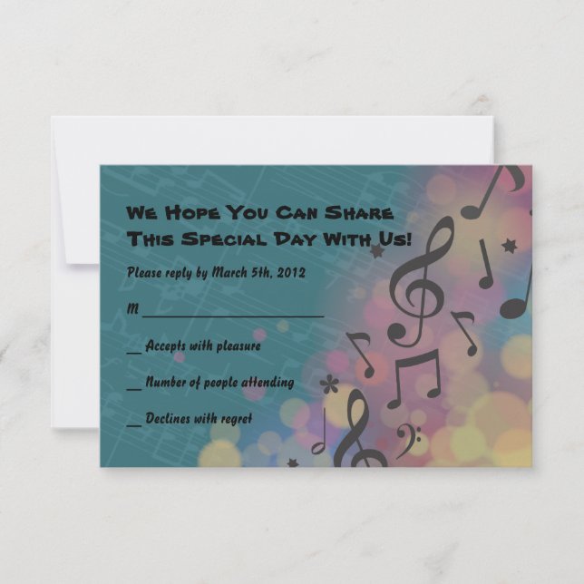 THE VIOLINIST Bat Mitzvah Invitation Reply Card (Front)