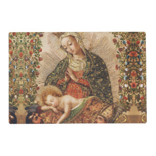 The Virgin Adoring the Christ Child at Christmas Placemat