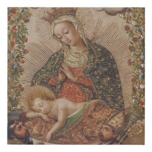 The Virgin Adoring the Christ Child Christmas Faux Canvas Print