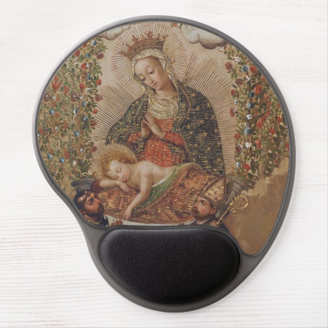 The Virgin Adoring the Christ Child Christmas Gel Mouse Pad (Front)