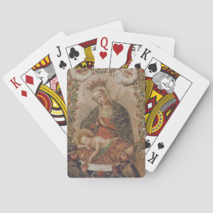 The Virgin Adoring the Christ Child Christmas Poker Cards