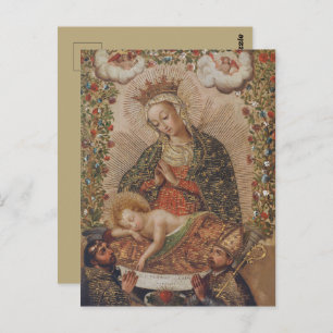 The Virgin Adoring the Christ Child Christmas Postcard