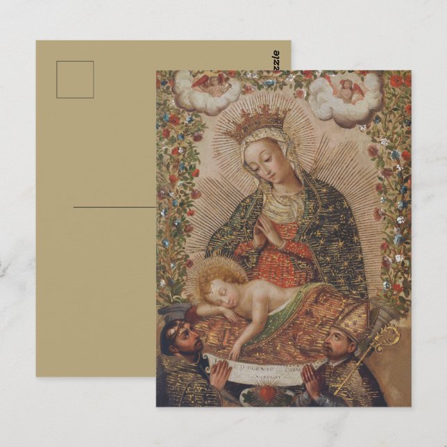The Virgin Adoring the Christ Child Christmas Postcard (Front/Back)