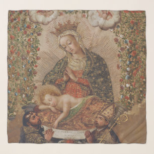 The Virgin Adoring the Christ Child Christmas Scarf