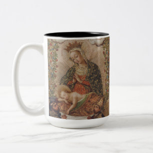 The Virgin Adoring the Christ Child Christmas Two-Tone Coffee Mug