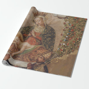 The Virgin Adoring the Christ Child Christmas Wrapping Paper