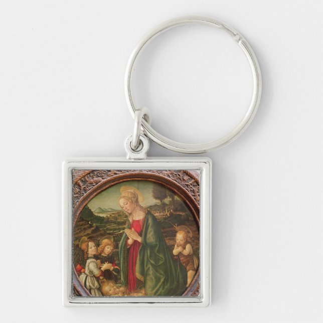 The Virgin Adoring the Christ Child Keychain (Front)