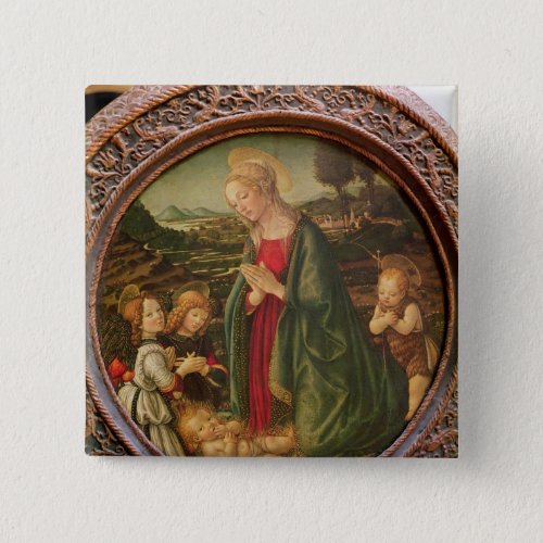 The Virgin Adoring the Christ Child Pinback Button