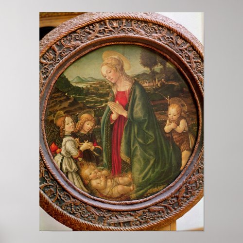 The Virgin Adoring the Christ Child Poster