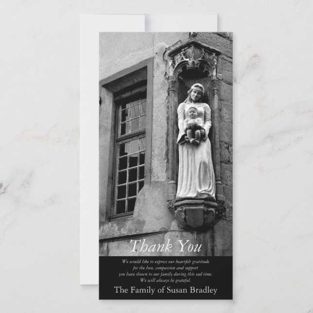 The Virgin and Child 2 Sympathy Thank you Card (Front)