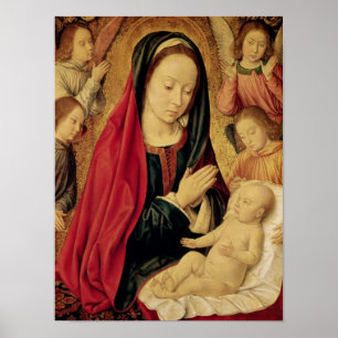 The Virgin and Child Adored by Angels Poster