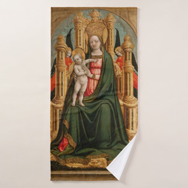 "The Virgin and Child" art bath towel (Bath Towel)
