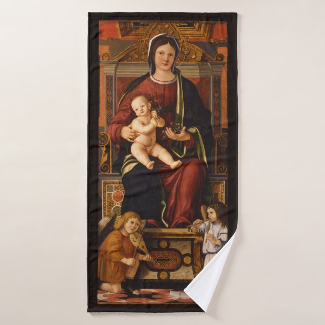 “The Virgin and Child” art bath towel (Bath Towel)
