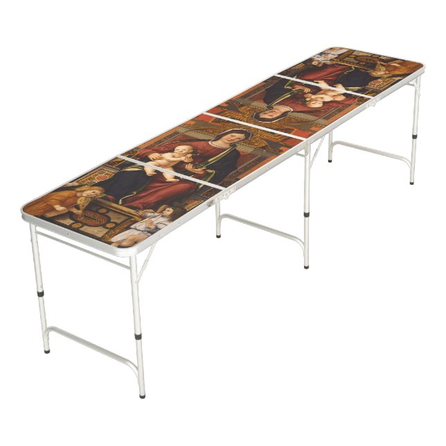 “The Virgin and Child” art ping pong table (Angled)