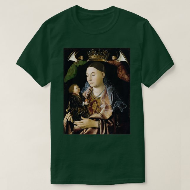 The Virgin and Child by Antonello da Messina T-Shirt (Design Front)