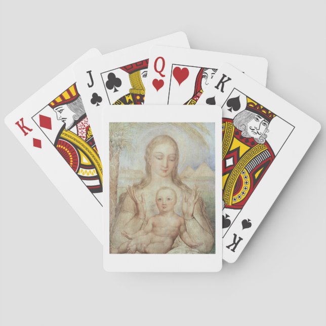 The Virgin and Child in Egypt, 1810 (tempera on pa Poker Cards (Back)