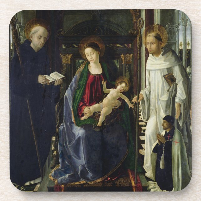 The Virgin and Child (oil) Beverage Coaster (Front)
