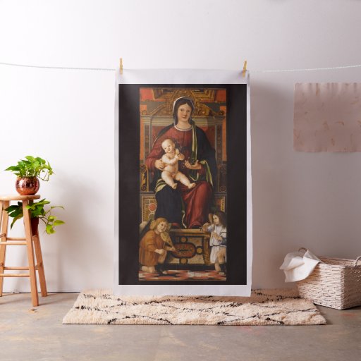 “The Virgin and Child” religious art custom fabric