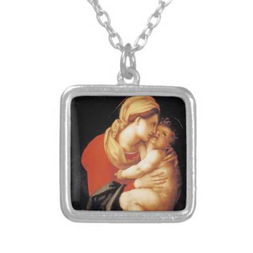 The Virgin and Child Silver Plated Necklace