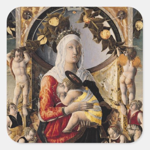 The Virgin and Child Surrounded by Eight Square Sticker