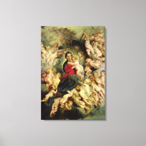 The Virgin and Child surrounded Canvas Print