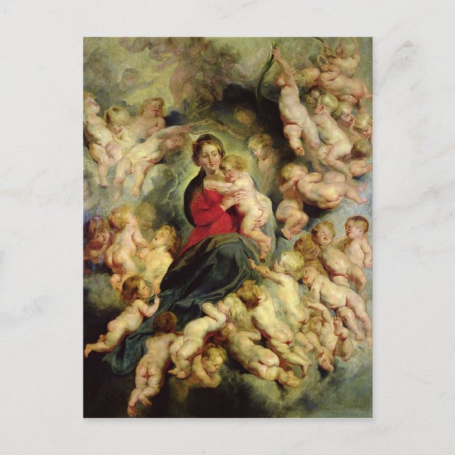 The Virgin and Child surrounded Postcard (Front)