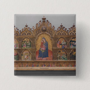 The Virgin and Child with Legendary Scenes Pinback Button