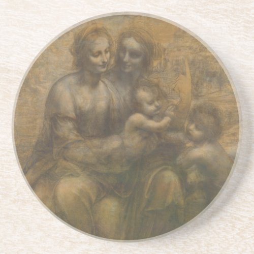 The Virgin and Child with Saint Anne  Saint John Drink Coaster