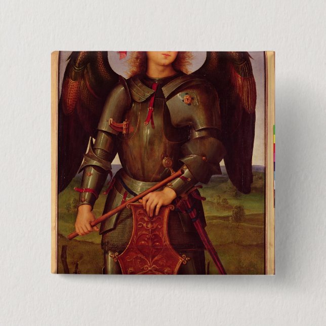 The Virgin and Child with SS. Raphael and Pinback Button (Front)