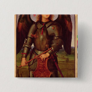 The Virgin and Child with SS. Raphael and Pinback Button