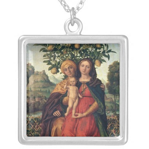 The Virgin and Child with St Anne 1510_18 Silver Plated Necklace